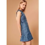 Robe Romeala-bleue en jacquard