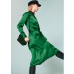 Robe Rachele-vert émeraude imprimée monogramme