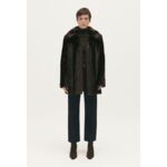 Manteau mi-long fausse fourrure marron