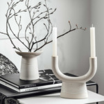 Winter Glow - Bougeoir, blanc, en porcelaine