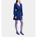 Robe Courte Bleue Avec Fronces Femme