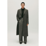 Manteau droit mi-long bicolore