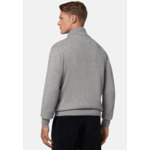 Pull Full Zip Gris En Laine Cachemire