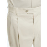 Pantalon en gabardine de coton beige