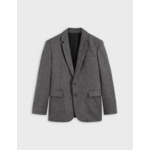 Blazer gabin en toile de laine gris foncé