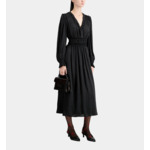 Robe Longue Noire Avec Fronces Femme