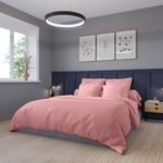 Housse de couette Partition Satin de coton Coloris Rose