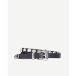 Ceinture Fine En Cuir Noir Avec Rivets