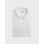 Chemise Carl col droit ouvert en popeline unie