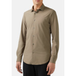 Chemise Taupe En Nylon Extensible Slim Fit