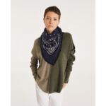 Pull Misha Colorblock Pull cachemire col v oversize liquette, 2 fils