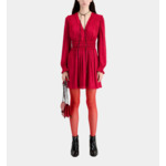 Robe Courte Rouge Avec Fronces Femme