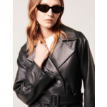 Trench Tivano Noir en Cuir