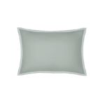 TAIE D'OREILLER | Pure White Percale Lavée - Light Green  - Finition White