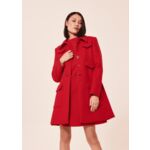 Manteau Marin-rouge en drap caban