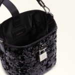 ARTEMIS S BUCKET BAG - TESSUTO PAILLETTES+TESSUTO NYLON SATIN PADDED