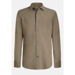 Chemise Taupe En Nylon Extensible Slim Fit