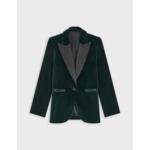 Veste de costume Galla en velours vert foncé