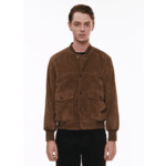 Blouson en daim caramel