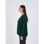 Pull poncho cachemire col V Faustine VERT_EMPIRE