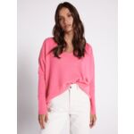 Pull poncho cachemire col V Faustine FAUSTINE_PINK_PARADISE