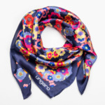 Foulard soie Chiara Navy -  90 cm x 90 cm