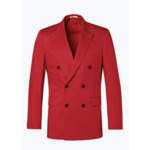 Veste croisée en gabardine de coton rouge