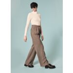 Pantalon Parigi-gris en laine chevrons