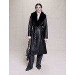 Manteau long effet cuir