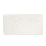 Manufacture - Plat rectangulaire, blanc, en porcelaine haut de gamme,  35 x 18 x 1,5 cm