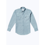 Chemise Western bleu ciel en coton