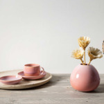 Perlemor Home - Petit vase, rose pâle, en porcelaine haut de gamme