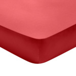 Drap housse Partition Satin de coton Coloris Rouge