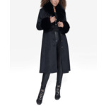 CEINTUREED COAT WITH FUR DETAIL  FEMME