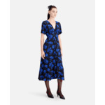 Robe Longue Imprimée En Soie Avec Boutonnage Femme