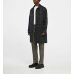 Manteau mi-long Larcheck tartan laine recyclée