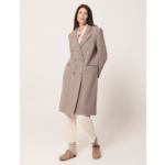 Manteau Marc-Manteau long à carreaux beige