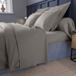 Drap housse Partition Satin de coton Coloris Gris