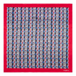 Foulard soie Umberta Red -  90 cm x 90 cm