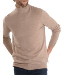 Pull homme col roulé uni Nachrol en cachemire