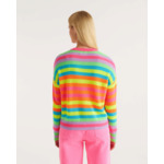 Pull Col Rond Rayures Multicolores Allege