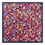 Foulard soie Chiara Navy -  90 cm x 90 cm