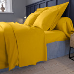 Housse de couette Partition Satin de coton Coloris Curry