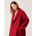 Manteau Miranda-Manteau long en laine bordeaux