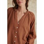 Blouse brodée à manches longues NELIA