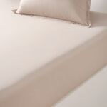 TDM - Drap housse en percale de coton beige, Percale Unie 80 Fils