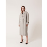 Manteau Memphis Gris Clair Chiné en Laine