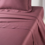 Yves Delorme - Drap plat en satin de coton rose, Triomphe