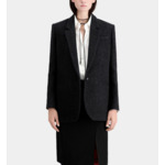 Blazer Noir En Tweed Avec Détails Lurex Femme