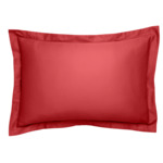 Taie d'oreiller Partition Satin de coton Coloris Rouge